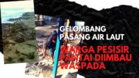 Gelombang Pasang Menerjang Pemukiman di Pesisir Cipatujah