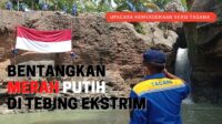 Bentangkan Merah Putih di Tebing Curam