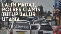 Arus Lalin Padat, Polres Ciamis Tutup Jalur Utama