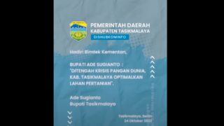 Ade Sugianto : “di Tengah Krisis Pangan Dunia, Kab. Tasikmalaya Optimalkan Lahan Pertanian”