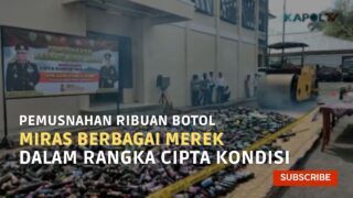 Pemusnahan Ribuan Botol Miras Berbagai Merek Dalam Rangka Cipta Kondisi