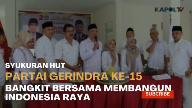 Syukuran HUT Partai Gerindra Ke 15 di DPC Gerindra Kab. Tasikmalaya