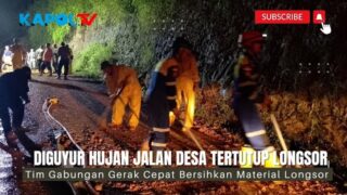 Diguyur Hujan, Jalan Desa Tertutup Longsor di Bojonggambir