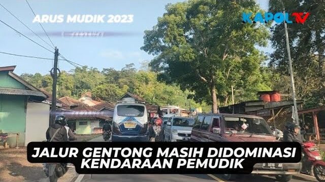Jalur Gentong Masih Didominasi Kendaraan Pemudik