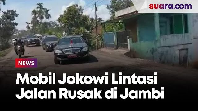 Ini Momen Mobil Jokowi Ajrut-ajrutan Saat Lintasi Jalan Rusak di Jambi