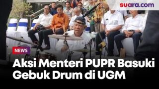 Aksi Menteri PUPR Basuki Gebuk Drum di UGM, Mahasiswa Auto Joget