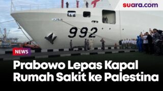 Menhan Prabowo Lepas Kapal Rumah Sakit KRI Radjiman Wedyodiningrat ke Palestina