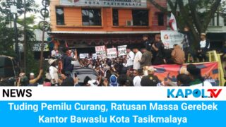 Tuding Pemilu Curang, Ratusan Masa Geruduk Kantor Bawaslu Kota Tasikmalaya