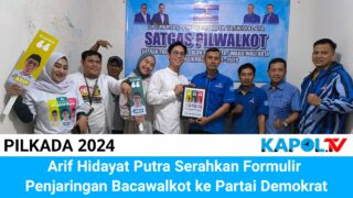 Arif Hidayat Putra Serahkan Formulir Penjaringan Bacawalkot ke Demokrat