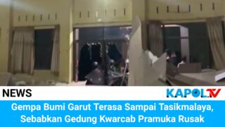 Atap Gedung Pramuka Kabupaten Tasikmalaya Ambruk Dampak Gempa Garut