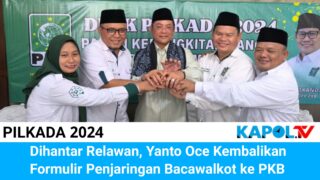 Dihantar Relawan, Yanto Oce Kembalikan Formulir penjaringan Bacawalkot ke PKB