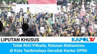 Ricuh! Ratusan Mahasiswa Geruduk Kantor DPRD Kota Tasikmalaya, Tolak RUU Pilkada