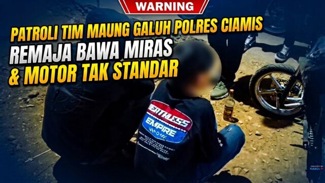 (VIDEO) Patroli Tim Maung Galuh Amankan Remaja Bawa Miras dan Motor Tak Standar di Cirahong