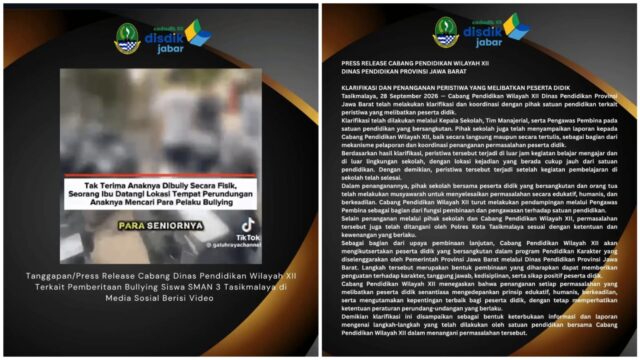 Tindak Lanjuti Dugaan Perundungan di SMAN 3 Tasikmalaya, Disdik Jabar Siapkan Program Pendidikan Karakter